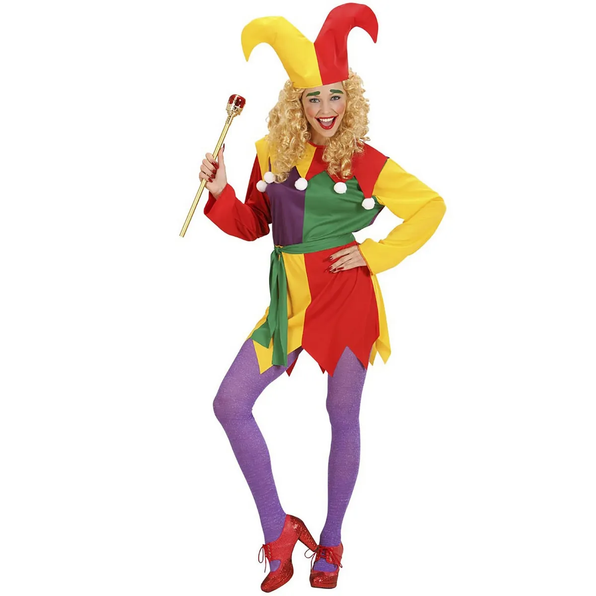 Jolly Jester Joker Costume Woman - M