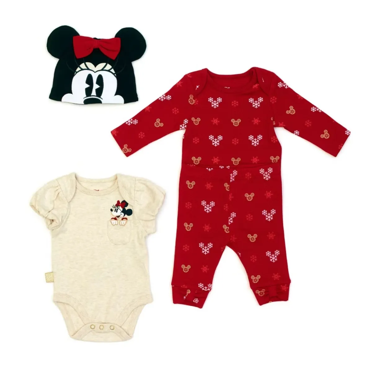 Disney Store Minnie Mouse Baby 4 piece Body Suit Set