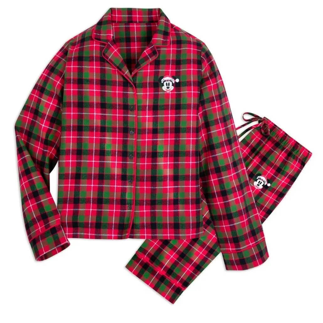 New Disney Store Mickey Mouse Womens Festive Plaid Pyjamas - XS