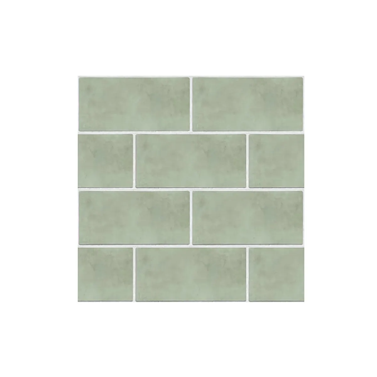 10 Pcs Tile Sticker, 20cm/8inch Sage Green Brick Self Adhesive Stick on Tiles