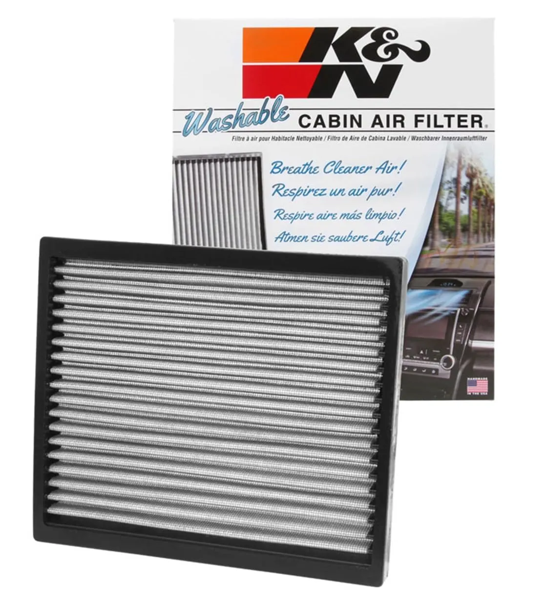 K&N VF2037 Cabin Air Filter Washable Reusable for Hyundai Kia