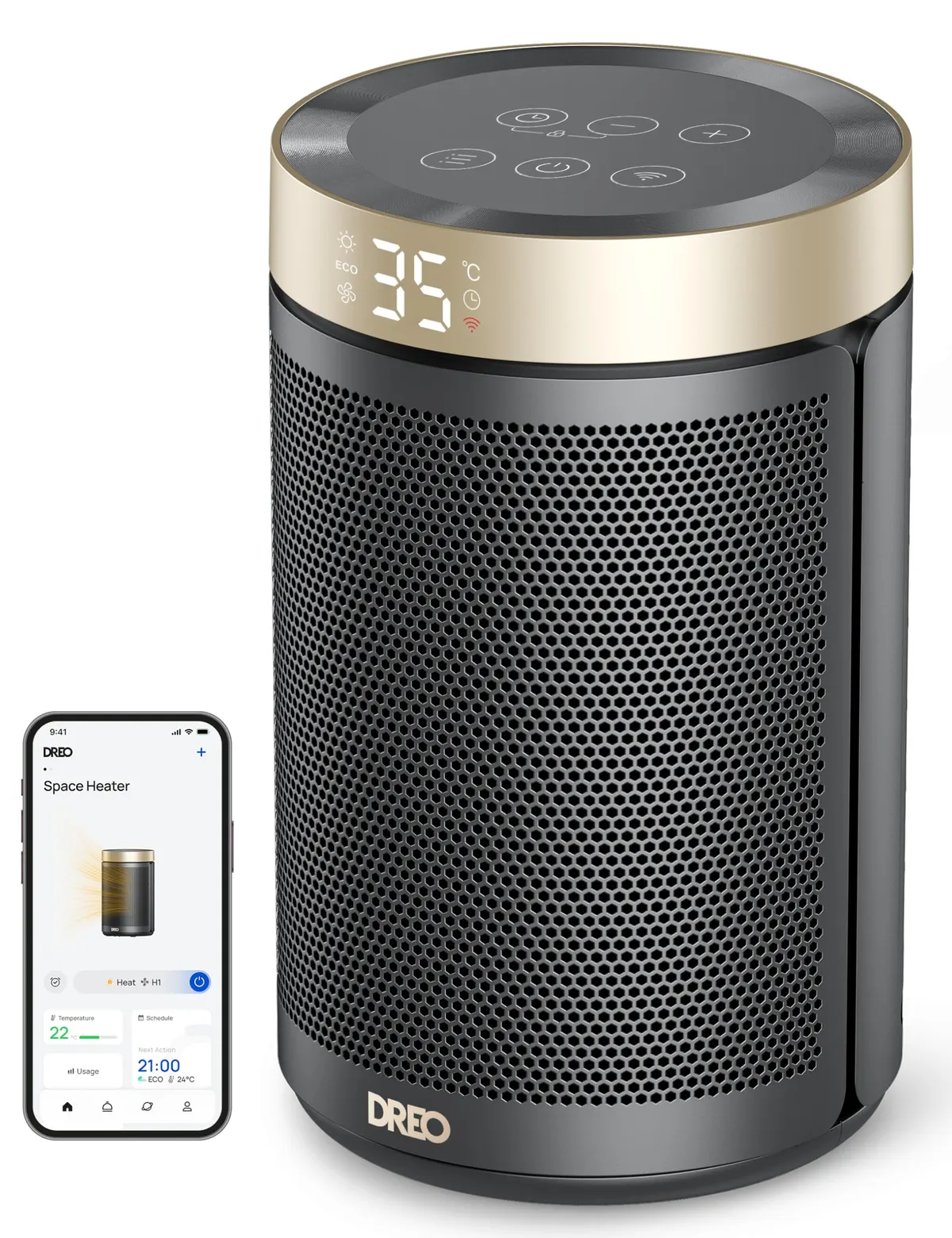 Dreo Smart Electric Heater 1500W Energy Efficient Portable Silent Alexa Control