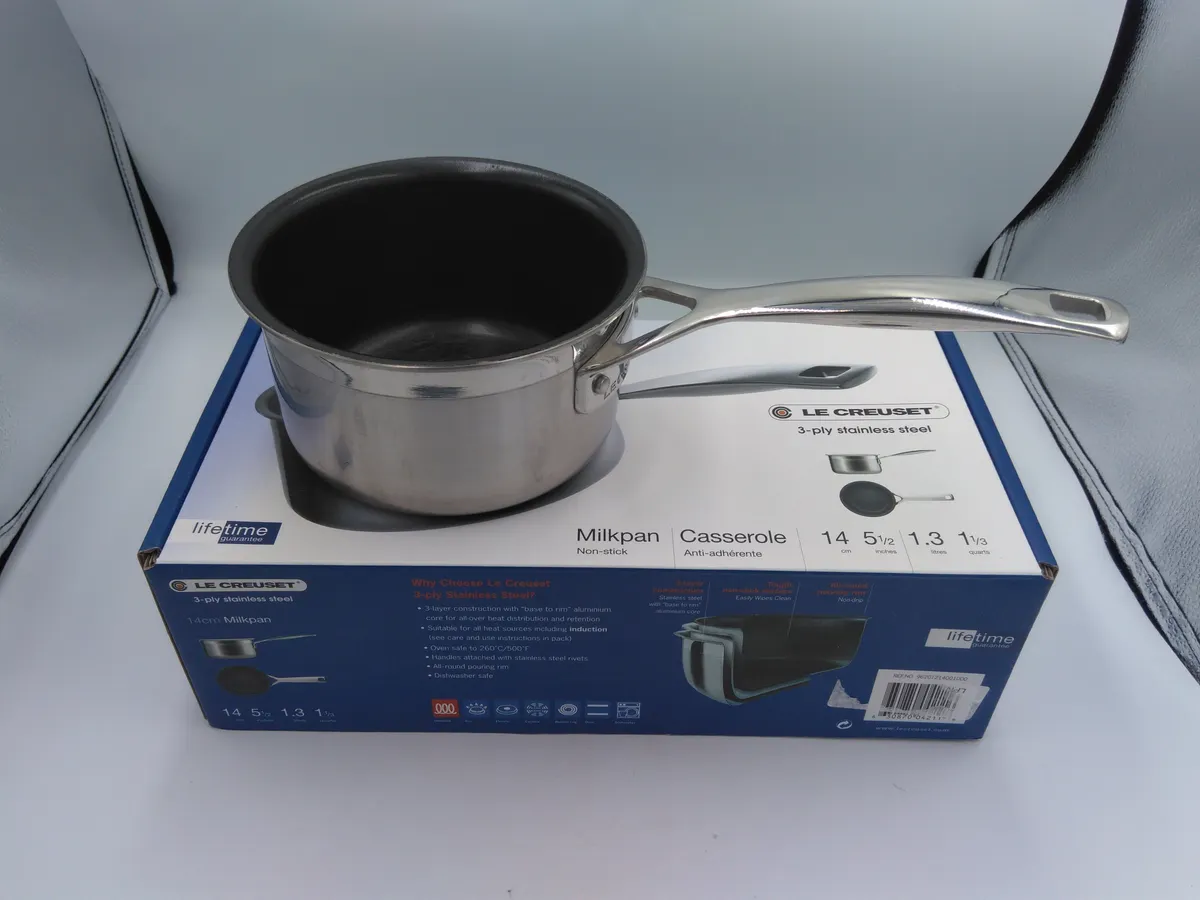 LE CREUSET 3-Ply Stainless Steel Non-Stick Milk Pan 14cm 1.3L (Used)