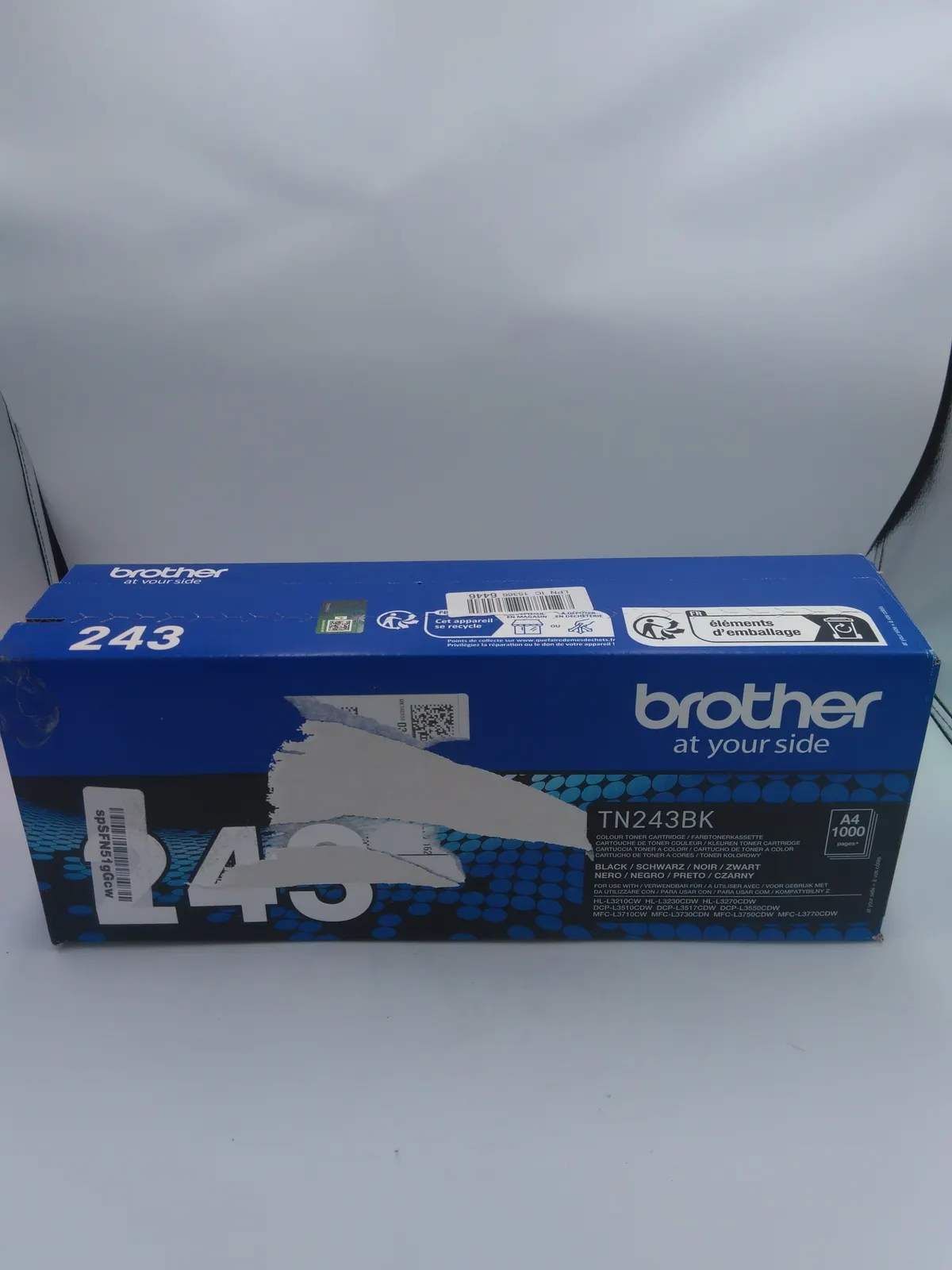 Brother TN-243BK Black Toner Cartridge Standard Yield Genuine Supplies