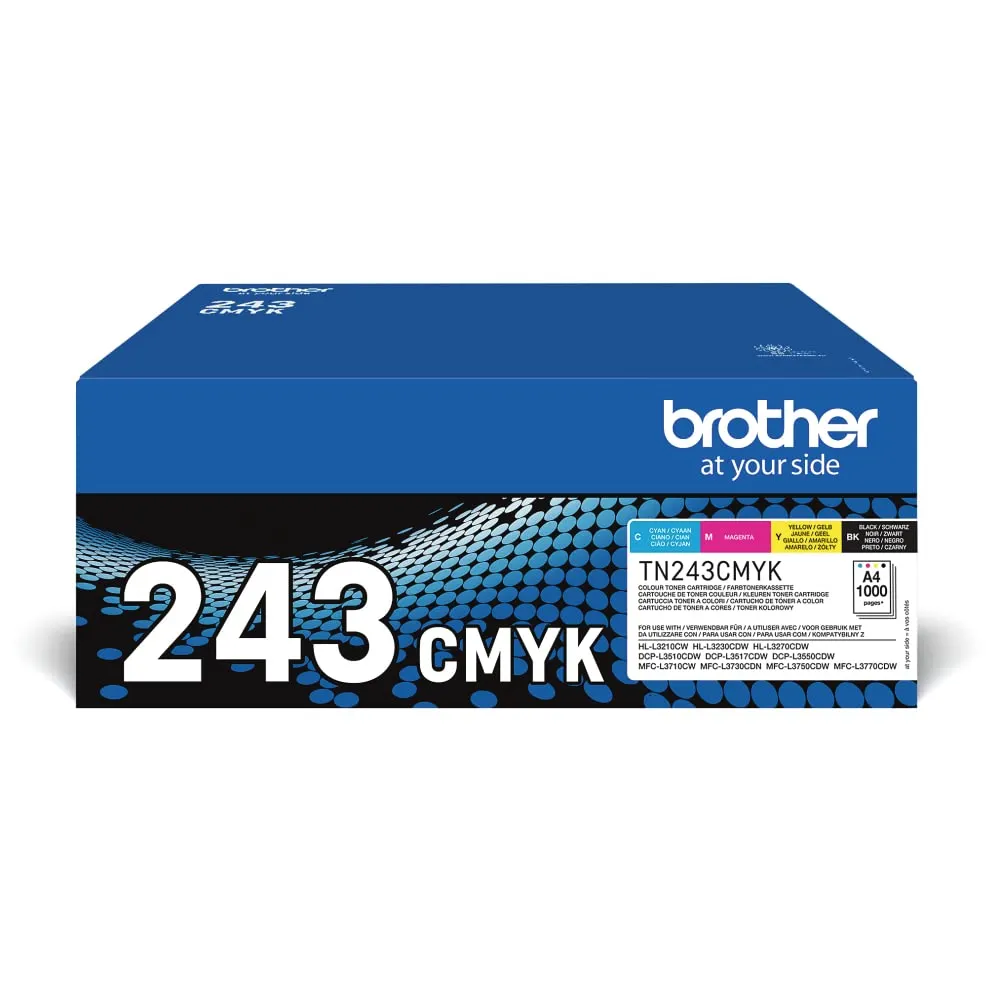 4x Brother TN-243 CMYK Toner Cartridges Multi-Pack Standard Yield Genuine