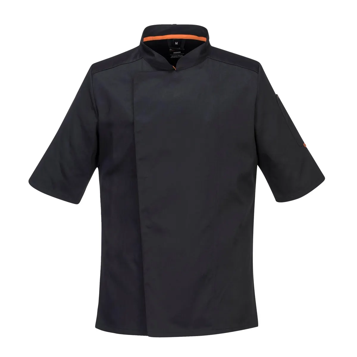 Portwest C738 Chef Jacket Short Sleeve MeshAir Slim Fit Texpel Water Black S