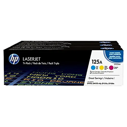 HP CF373AM 3 Pack Tri-Pack 125A Original Toner Cartridge Cyan Magenta Yellow