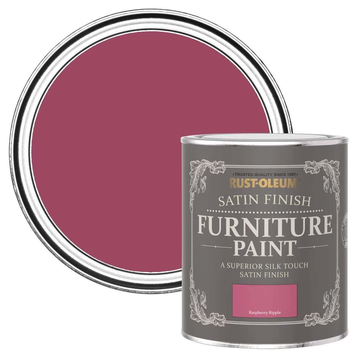 Rust-Oleum Pink Furniture & Skirting Board Paint Satin -Raspberry Ripple 750ml