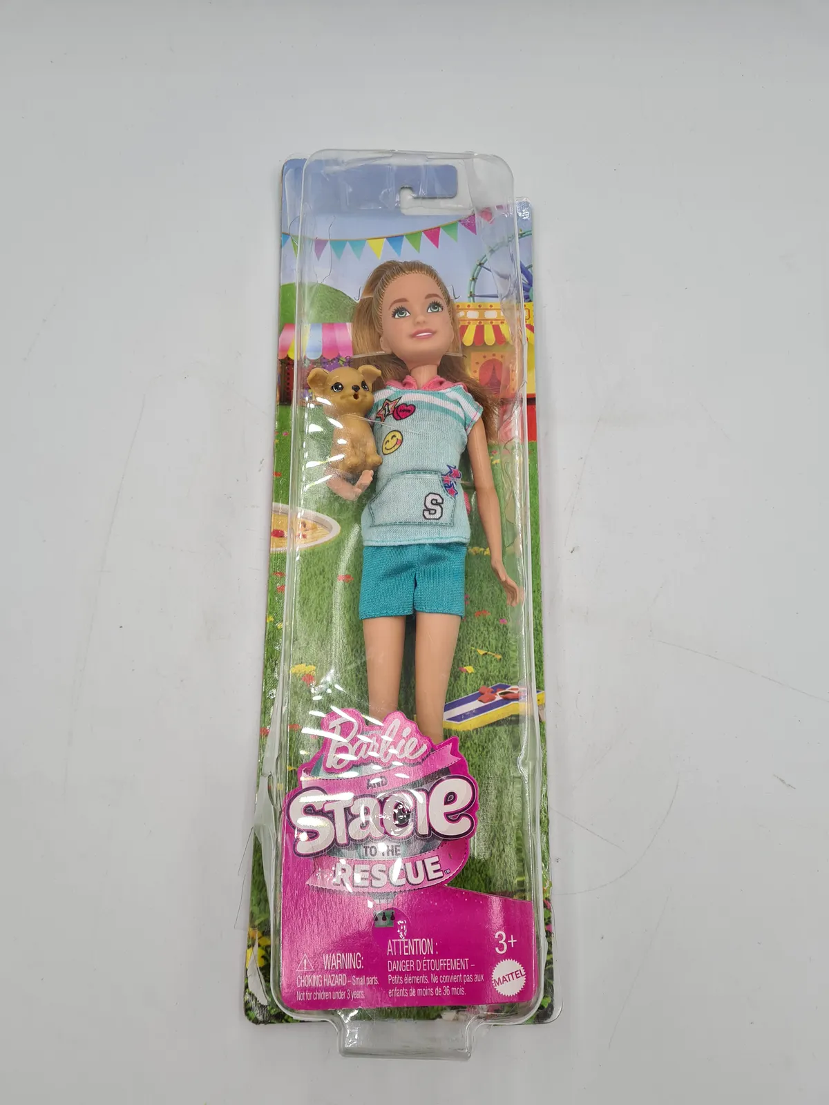 Barbie Stacie Doll + Pet Dog from Rescue Movie - Blonde Hair HRM05 NEW