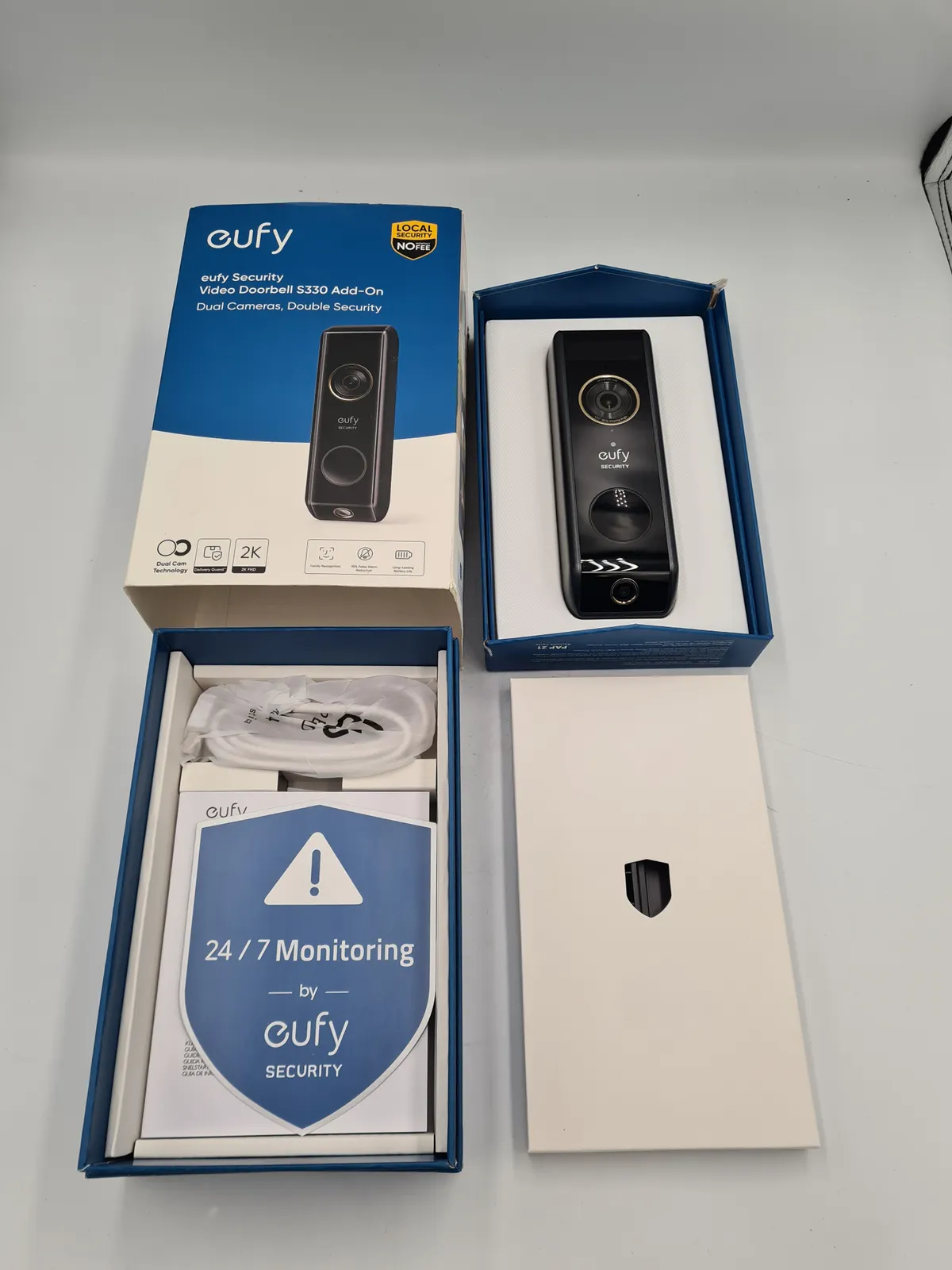 eufy Security Video Doorbell Dual Camera 2K HD Battery Motion Detect Renewed