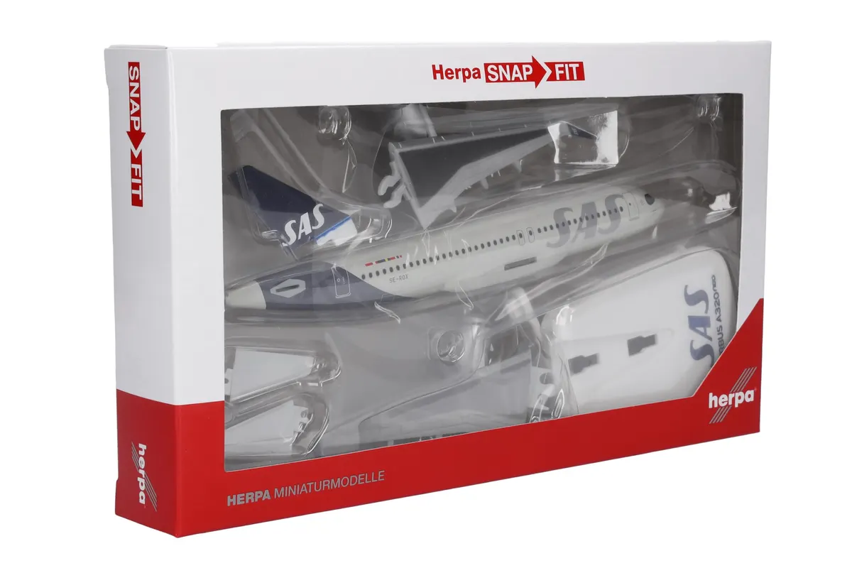 Herpa Snap-Fit SAS A320 Neo SE-ROX Roar Viking 1:200 Plastic Airplane Model