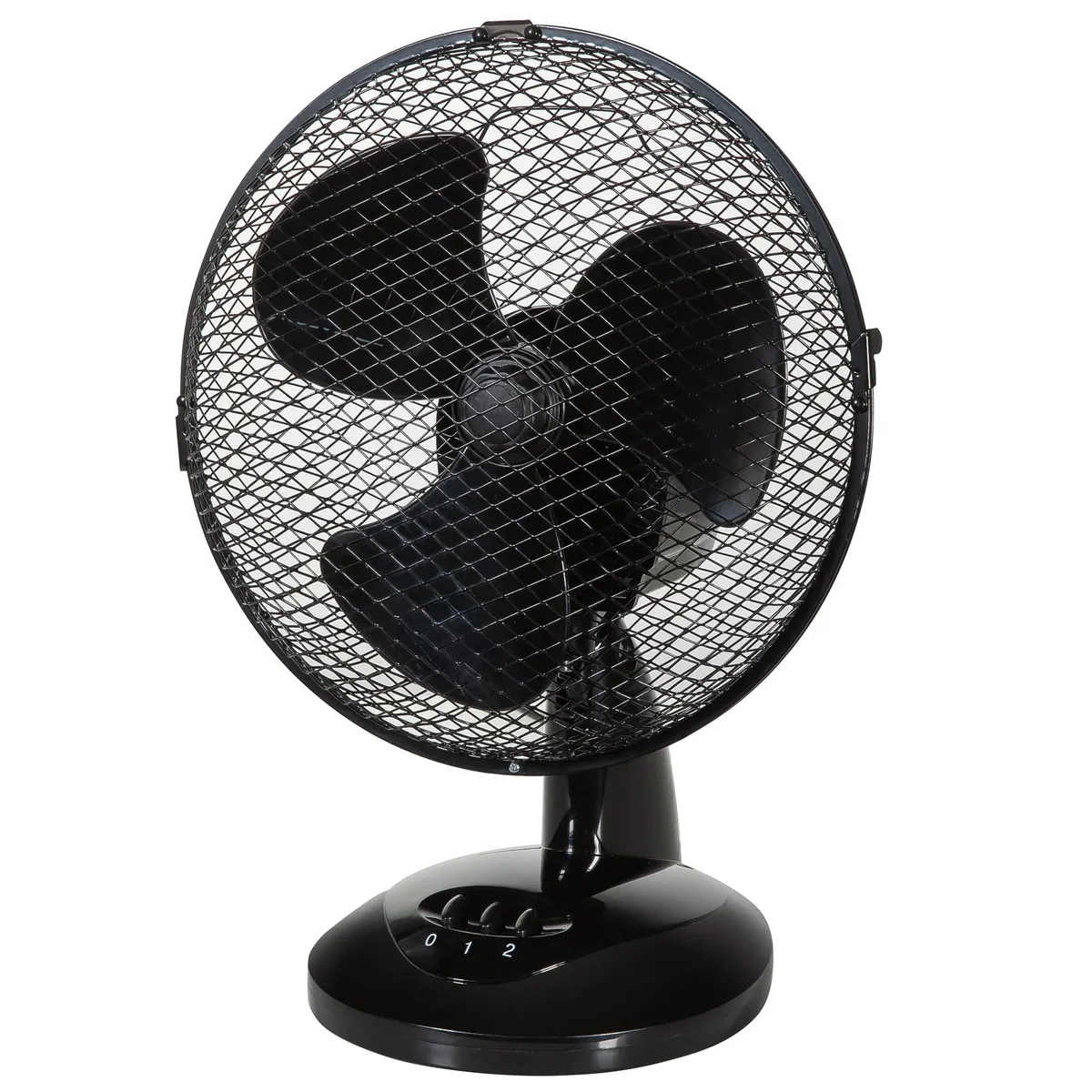 Zanussi 9" Portable Desk Fan 2 Speed Wide Oscillation Quiet Black ZNPDF0921B