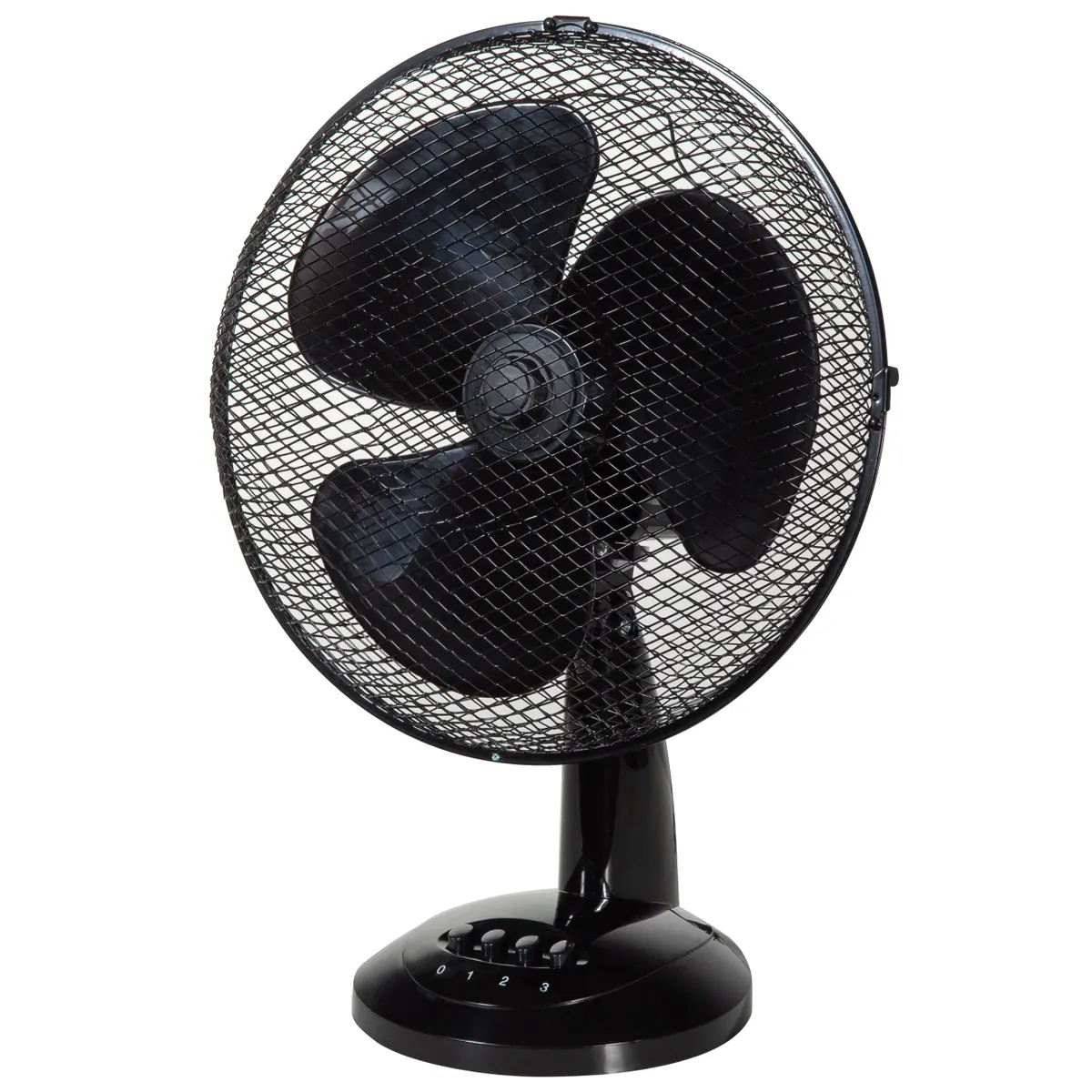 Zanussi 12in Portable Desk Fan - 3 Speed, Oscillation, Quiet, Black ZNPDF1221B