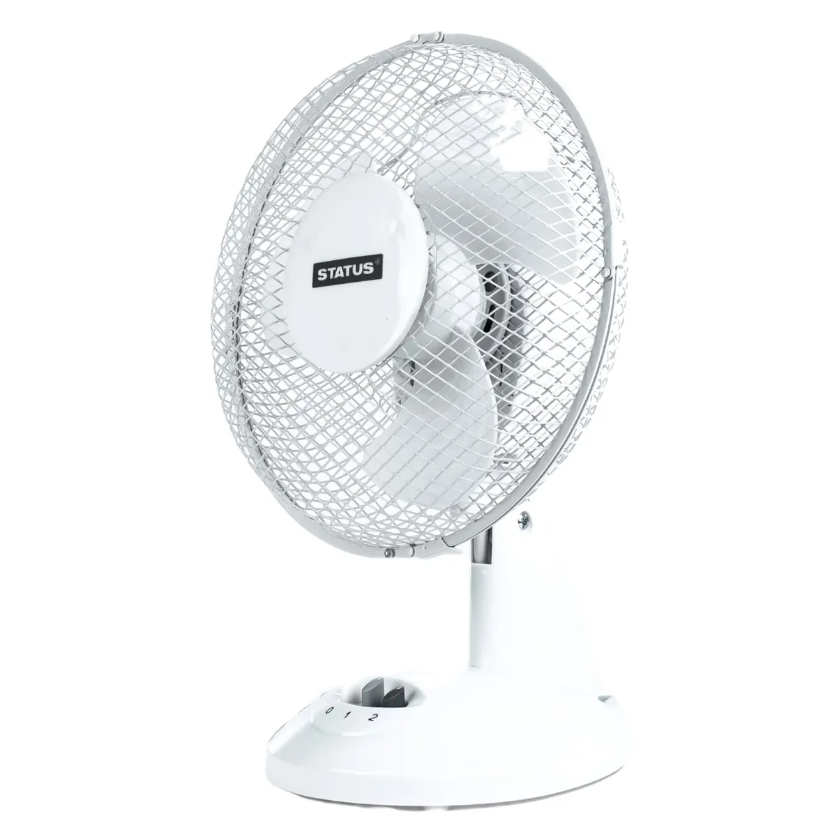 Status 9 Inch Oscillating Desk Fan White Portable Table Home Office