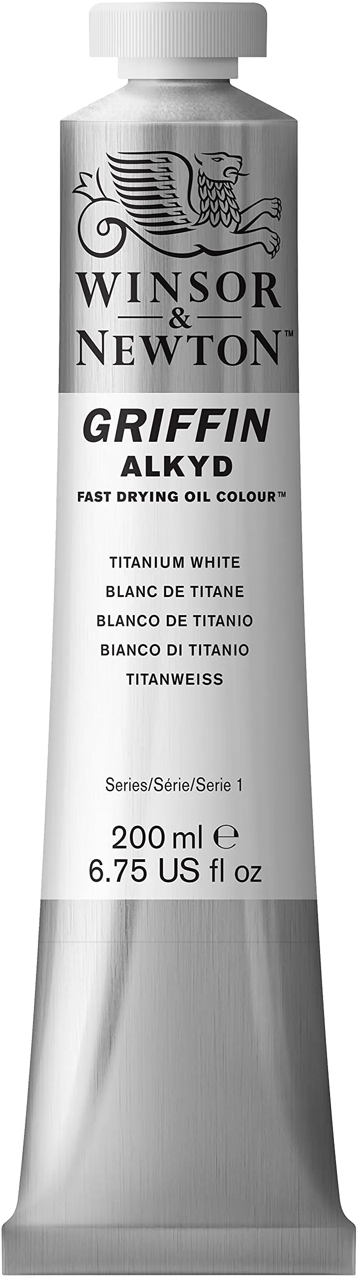 Winsor & Newton Griffin 200ml Alkyd Fast Drying Oil Colour Tube - Titanium White