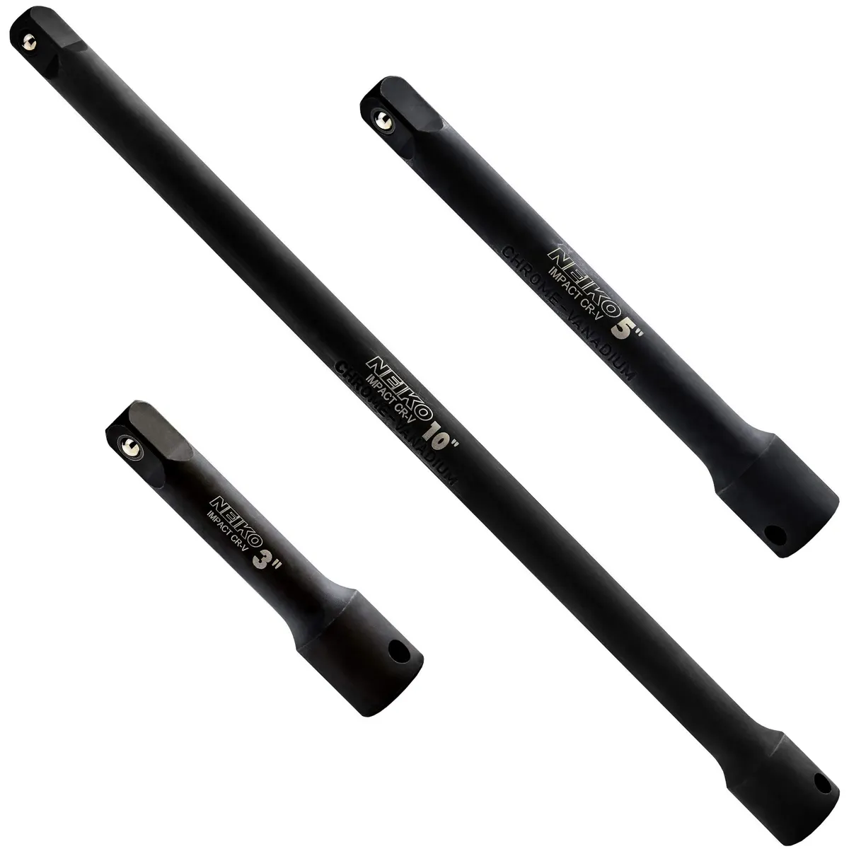Neiko 00234A 3/8" Drive Impact Extension Bar Set CRV 3pc (3", 5", 10")