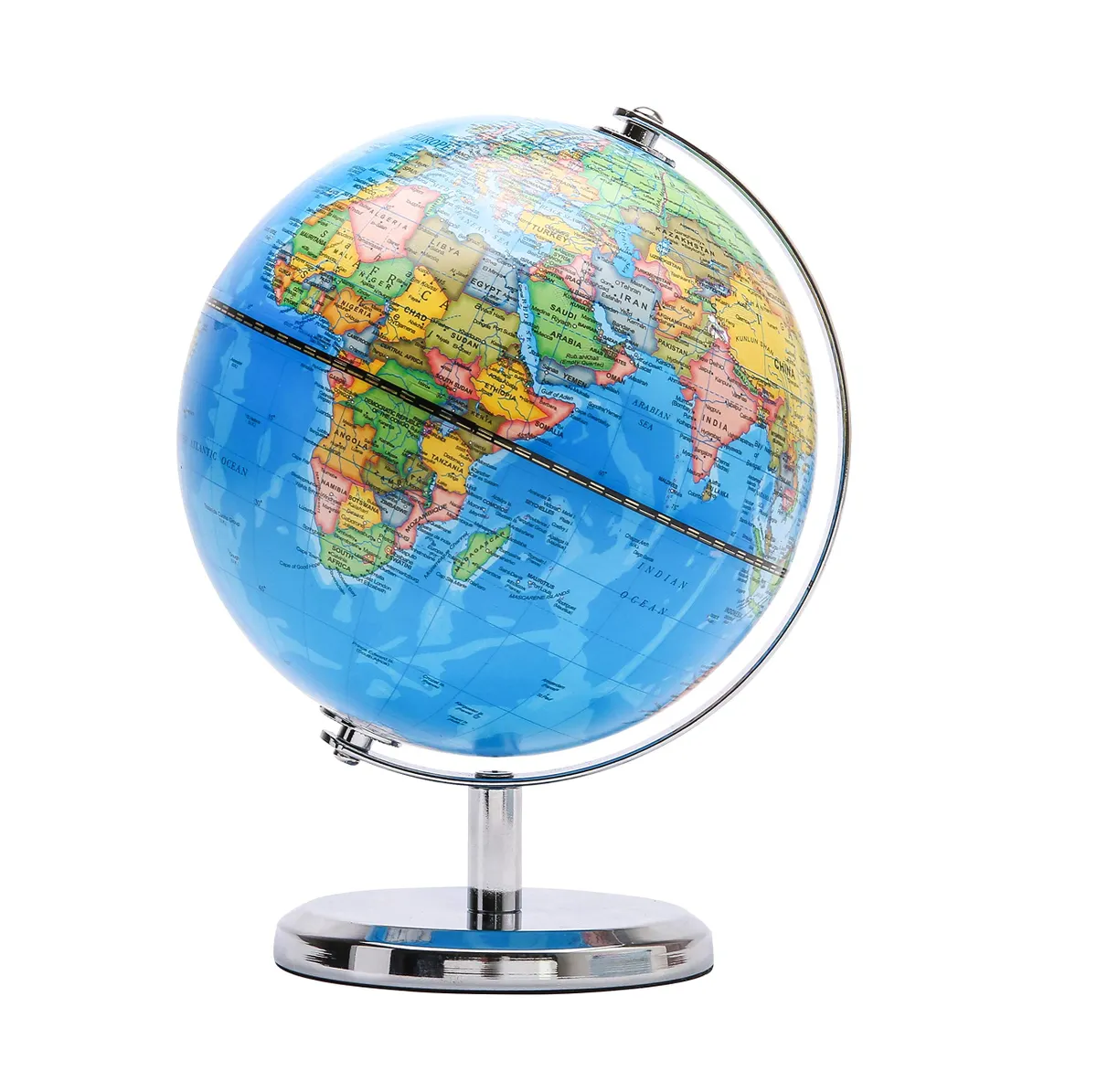 Exerz 14cm Mini World Globe Political Map - Educational Desktop Decor