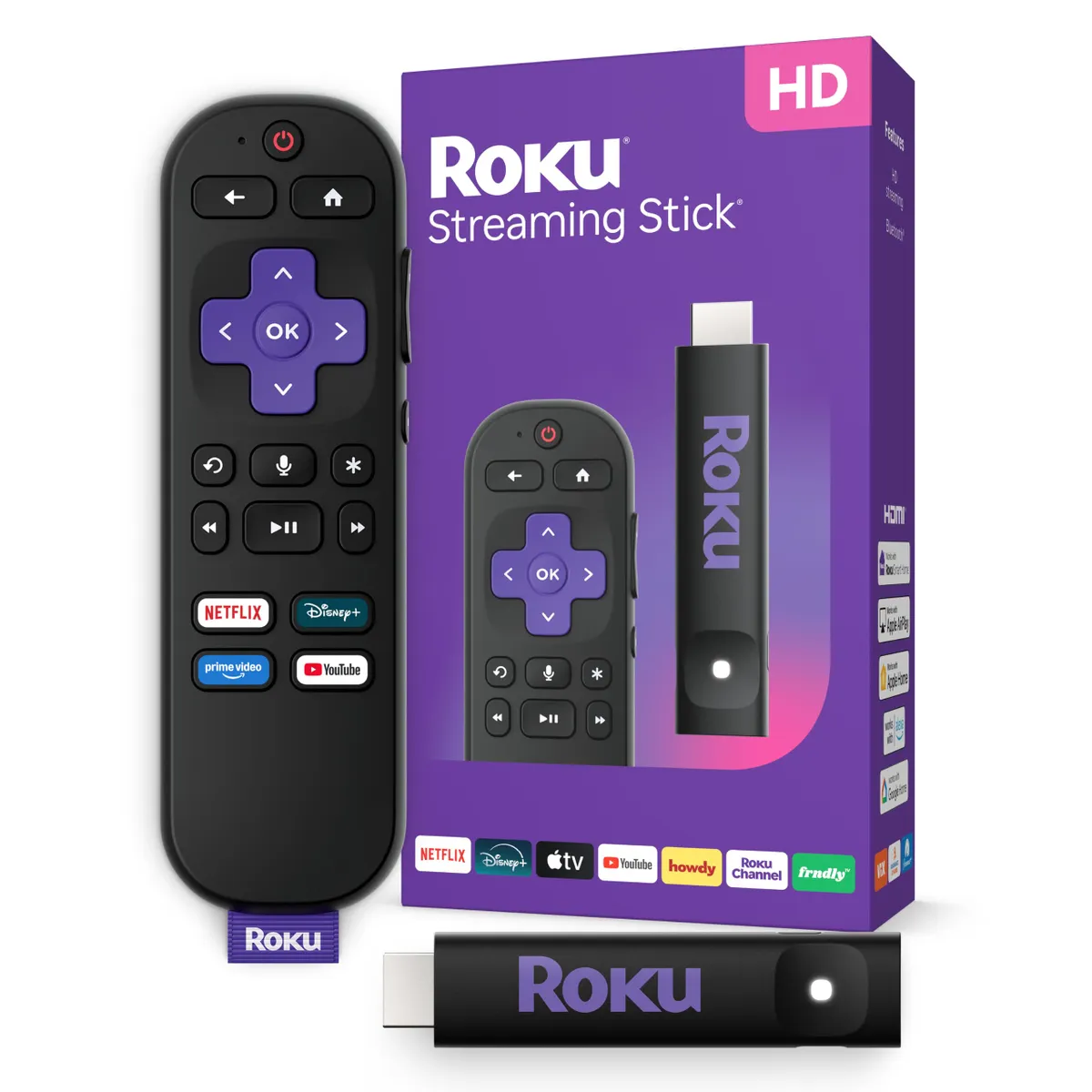 Roku Streaming Stick HD 2025 - Voice Remote, Free & Live TV, New