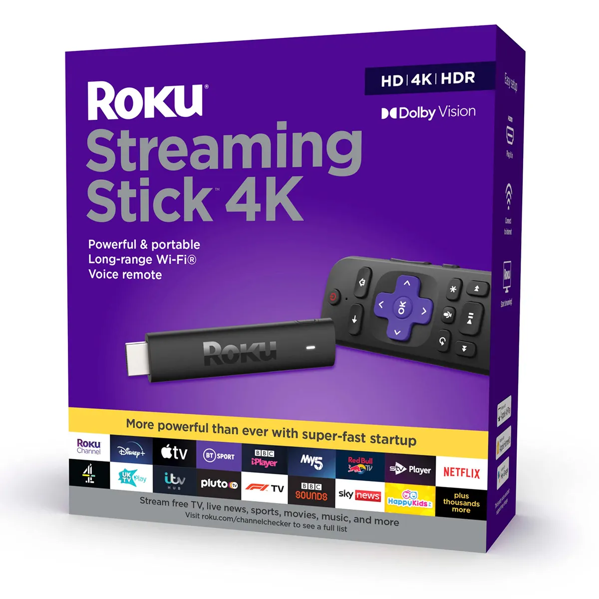Roku 3820EU Streaming Stick 4K | HD/4K/HDR Media Player, Black