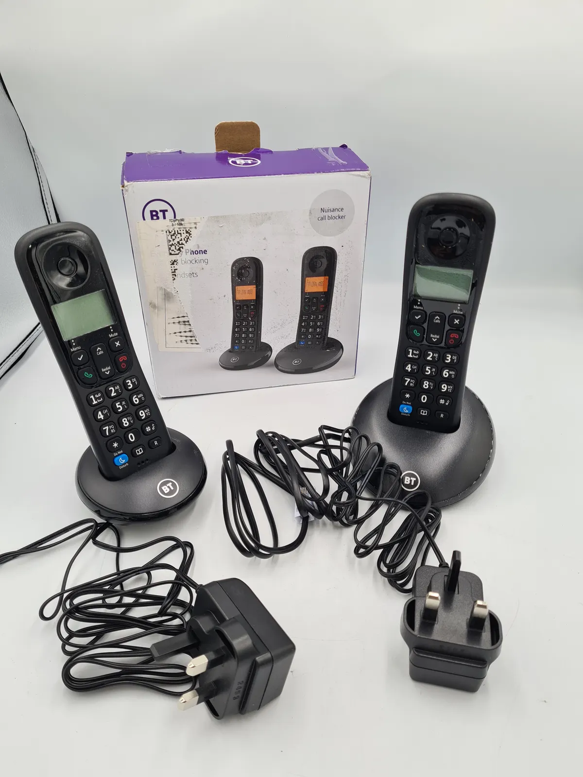 BT Everyday Cordless Landline Phone Twin Handset Pack Call Blocker DND