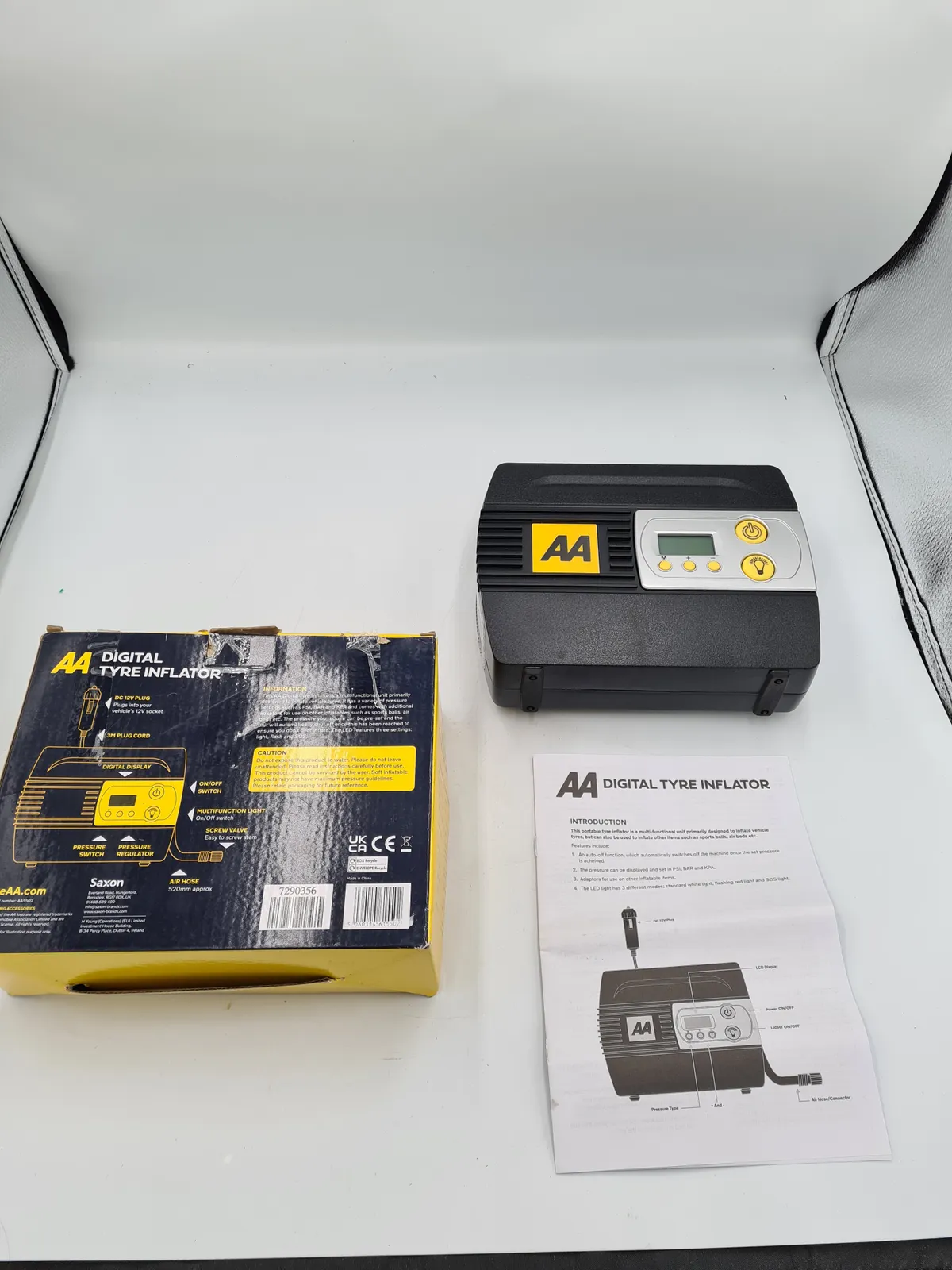 AA 12V Digital Tyre Inflator AA5502 - PSI BAR KPA - Cars Bikes Inflatables