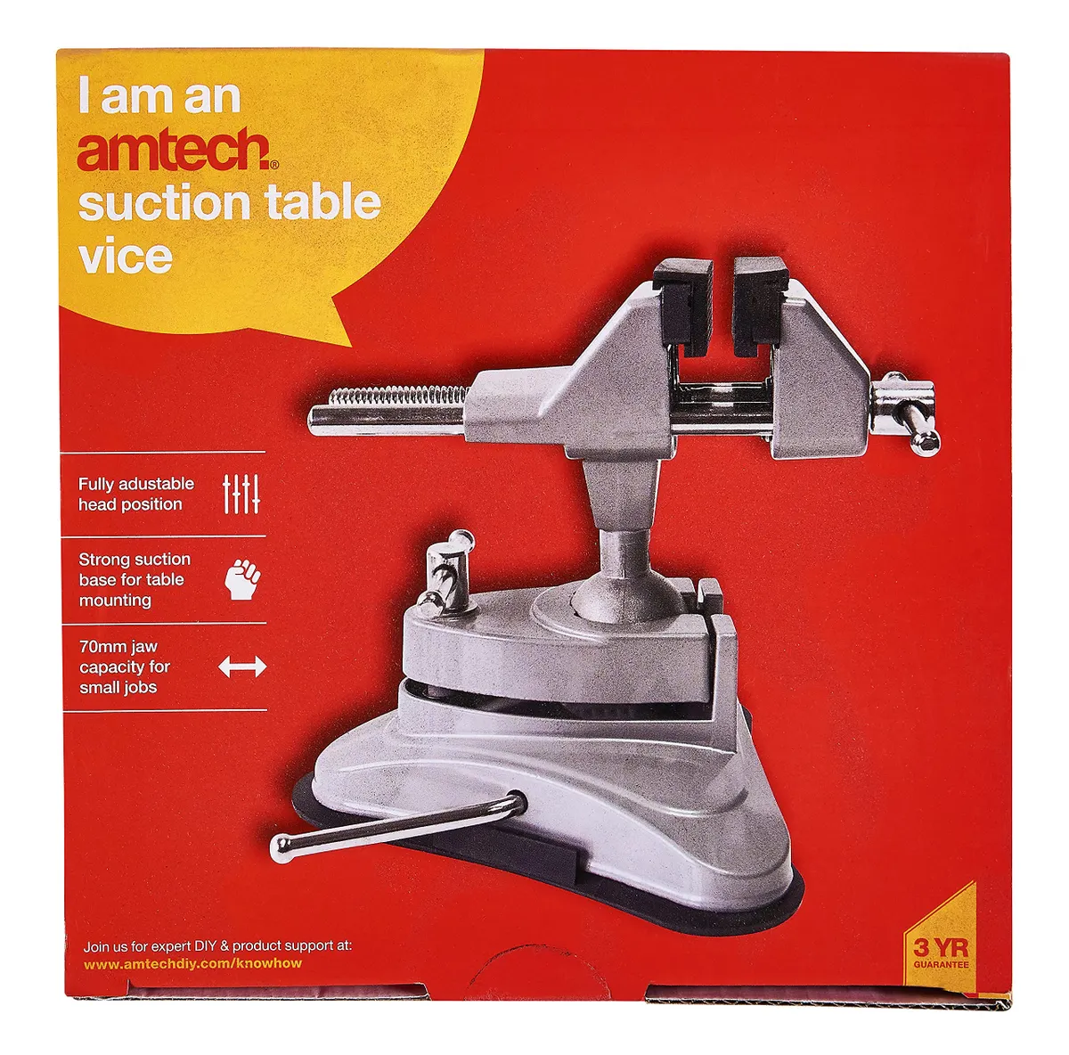 Amtech Suction Table Vice Adjustable Head 360° Swivel Soft Jaws Craft