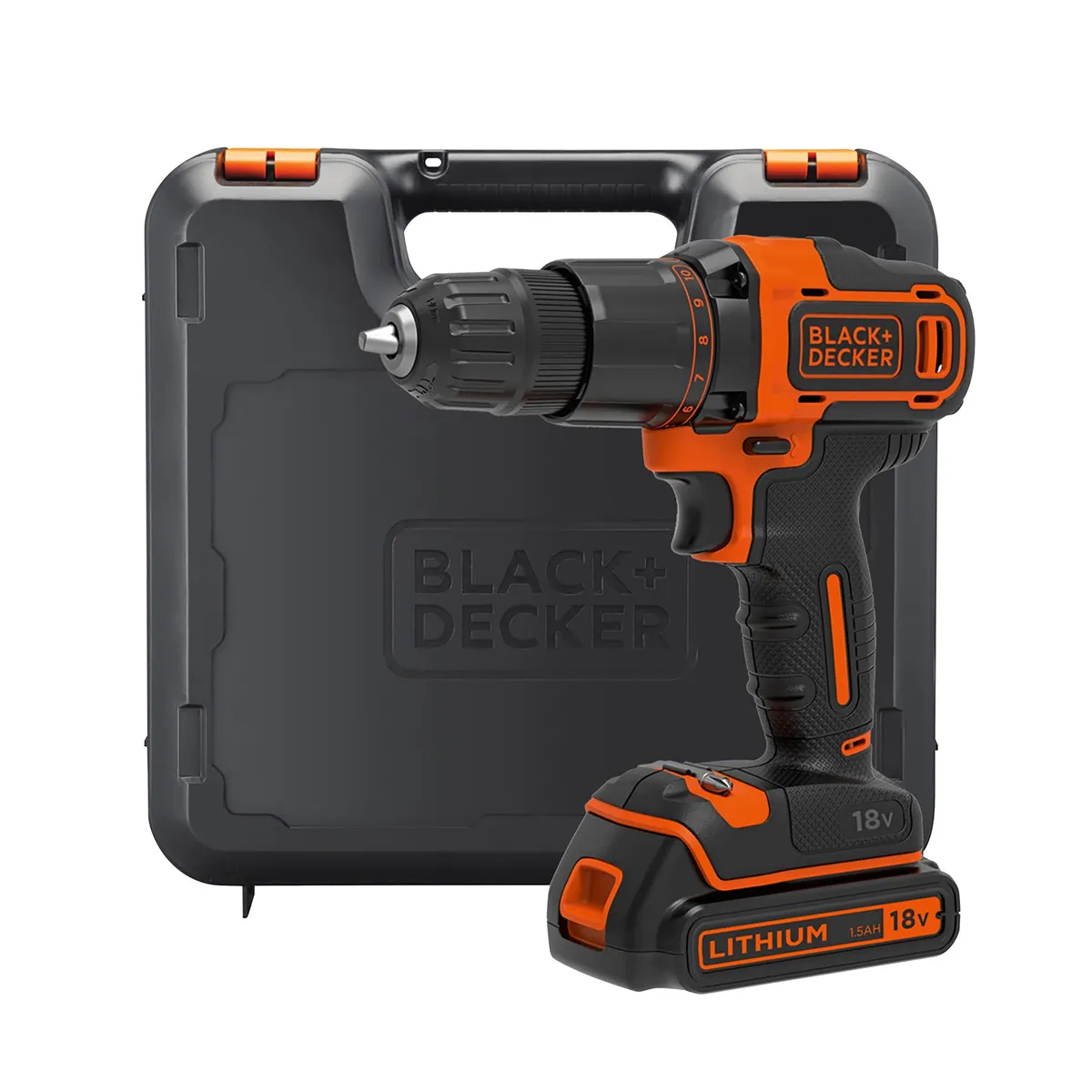 BLACK+DECKER 18V Cordless Hammer Drill, BCD700S1K-GB + Battery + Charger