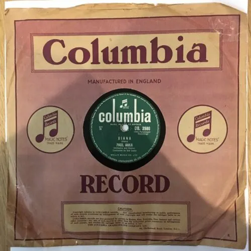 Paul Anka - Diana / Don't Gamble With Love - Columbia 78 RPM Record Used