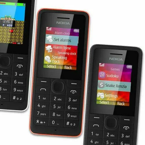 3x Nokia 106 Mobile Phone Black Unlocked Sim Free