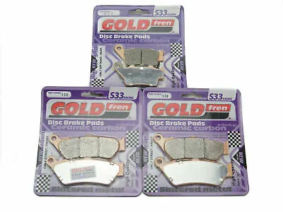 Goldfren S33 Brake Pads (3 Sets) Front & Rear Ducati Paul Smart 1000 LE 2006