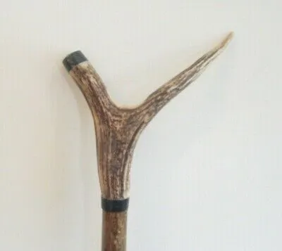 ANTLER AND CORIAN THUMBSTICK on hazel shank, walker and beaters stick
