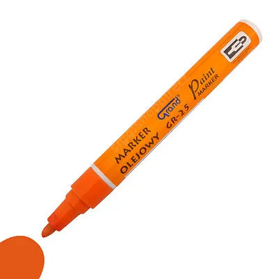 8x Grand GR-25 Orange Oil Based Paint Marker Pen Wood Glass Plastic Tyre NEW