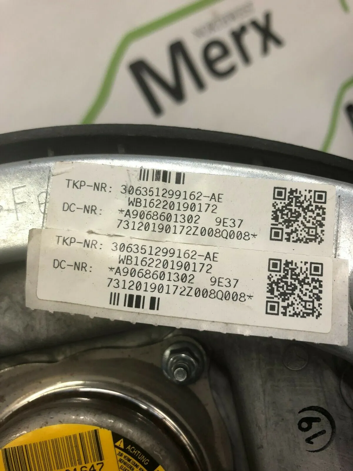 MERCEDES SPRINTEER W906 STEERING AIR / BAG A9068601303