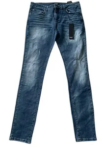 Represent Jeans Repaired Denim Bleach Mid Blue Size 38 Mens Brand New With Tags