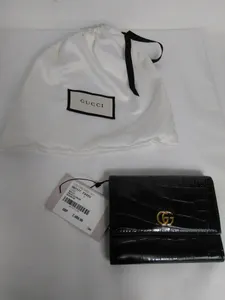 Black Gucci Croc GG Purse