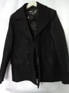 All Saints Eds Wool Blend Black Peacoat Size 40