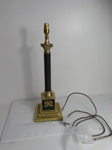 Brass Corinthian Column Table Lamp, Antique Style