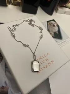 Monica Rich Kosann Britt Sterling Silver Locket Necklace Pearl Chain RRP £800