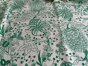 AKIN & SURI Canvas Upholstery Fabrics 1.56x 4m Green Floral & Geometric 1.54x1m