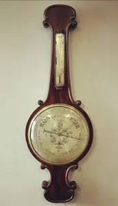 Large 12 inch Main Dial Barometer In Flame Veneer Case by Jacob Vile of Deal