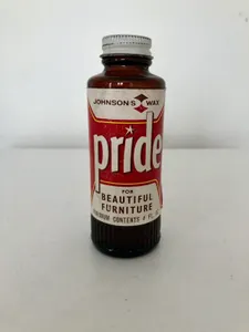 Vintage JOHNSON'S WAX PRIDE Liquid Furniture Polish Bottle CIRCA 1970s England
