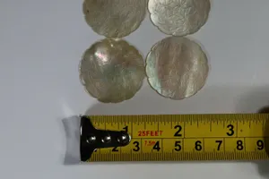 6 1780s Chinese Mother Of Pearl Gaming Counters Tokens Chips Hand Carved Doves