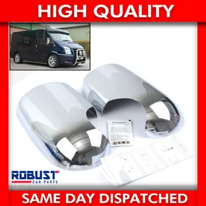 Pair FOR FORD TRANSIT MK6 MK7 CHROME WING MIRROR COVERS CAPS ABS