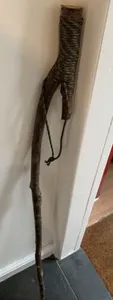 New Blackthorn Waking Stick Hiking Staff Cord Handle And Rubber Ferrule.