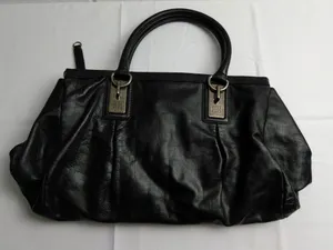 Authentic Givenchy Black Leather Large Tote Handbag Shoulder Bag Good Cond