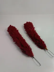 2x Feather Bonnet Plume Hackle Red 12" Balmoral Hats Highland wear Red 30cm
