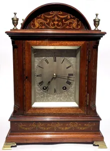 Antique Inlaid Mahogany Clock Samuel Marti PARIS : CLEANED & SERVICED