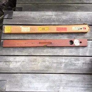 Vintage John Rabone No 77 Wood Brass Spirit Level Plumb 30" in Original Box
