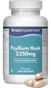 Organic Psyllium Husk Fibre Capsules 2250Mg | 120 High Strength Capsules