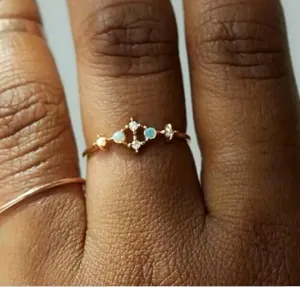 Catbird Spring Fairy Diamond Opal Pearl 14k Gold Delicate Ring Sz7 UK N 1/2 Used